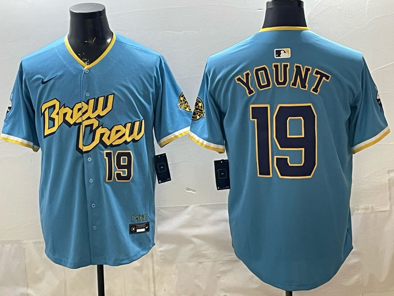 Men 2025 Milwaukee Brewers #19 Yount blue Game Nike MLB Jersey 0401001->milwaukee brewers->MLB Jersey